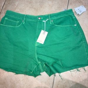 BNWT good American summer green shorts